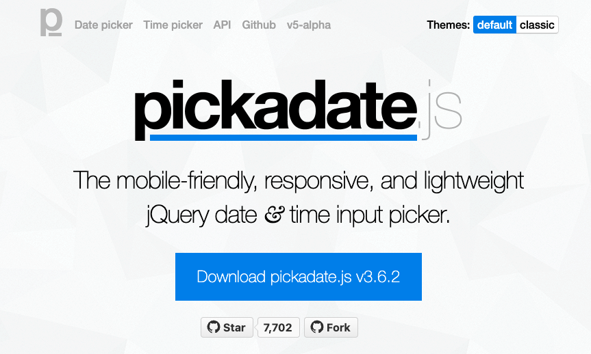 pickadate.js公式サイト pickadate.js公式サイト